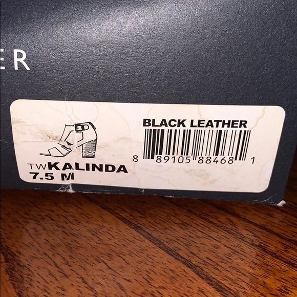 Black leather block heel sandals - Picture 3 of 3